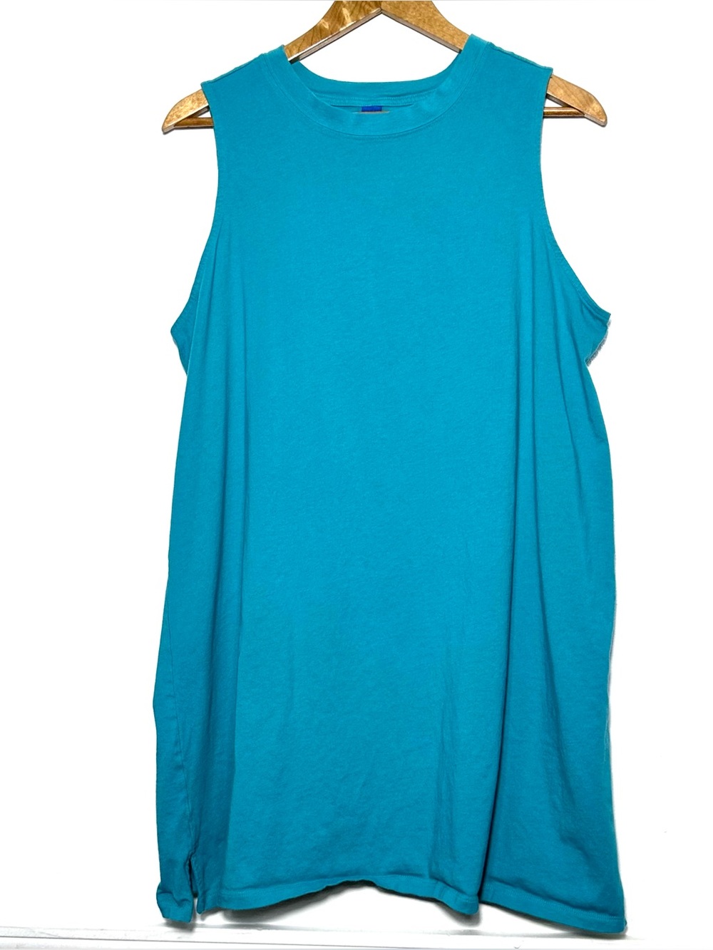Old Navy Tunic XL Turquoise Cotton Sleeveless Pullover Shirt Top
